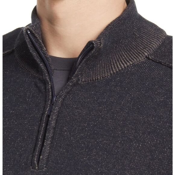 The Normal Brand Navy Jimmy Quarter Zip Sweater - Picture 4 of 14